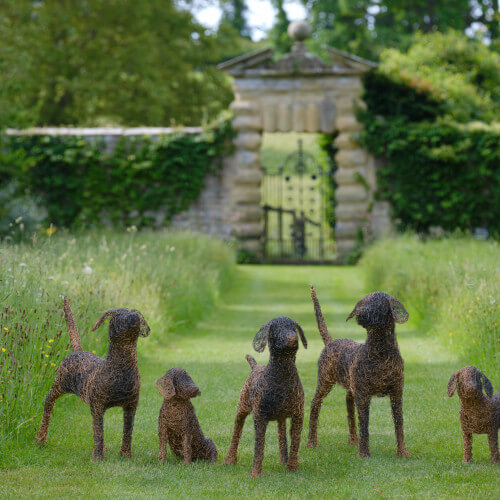 Waiting dogs sculpture